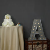2 FT | Vintage Metal Marquee Letter Lights Cordless With 16 Warm White LED - A
