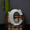 20" | Vintage Metal Marquee Letter Lights Cordless With 16 Warm White LED - C#whtbkgd