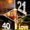 2 FT | Vintage Metal Marquee Letter Lights Cordless With 16 Warm White LED - I