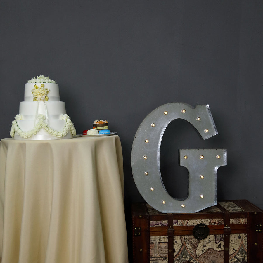 2 FT | Vintage Metal Marquee Letter Lights Cordless With 16 Warm White LED - G