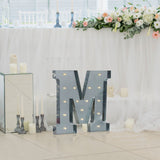20" Vintage Metal Marquee Letter Light Cordless With 16 Warm White LED - M