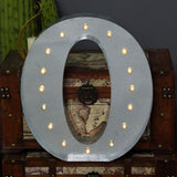 2 FT | Vintage Metal Marquee Letter Lights Cordless With 16 Warm White LED - O