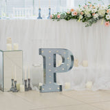 20" Vintage Metal Marquee Letter Light Cordless With 16 Warm White LED - P