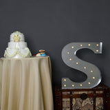 2 FT | Vintage Metal Marquee Letter Lights Cordless With 16 Warm White LED - S