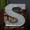 2 FT | Vintage Metal Marquee Letter Lights Cordless With 16 Warm White LED - S