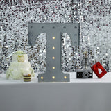 2 FT | Vintage Metal Marquee Letter Lights Cordless With 16 Warm White LED - T