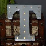 2 FT | Vintage Metal Marquee Letter Lights Cordless With 16 Warm White LED - T
