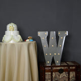 2 FT | Vintage Metal Marquee Letter Lights Cordless With 16 Warm White LED - W