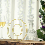 8" Tall | Gold Wedding Table Numbers | Freestanding 3D Decorative Metal Wire Numbers | 0