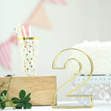 8" Tall | Gold Wedding Table Numbers | Freestanding 3D Decorative Metal Wire Numbers | 2