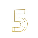 8" Tall | Gold Wedding Table Numbers | Freestanding 3D Decorative Metal Wire Numbers | 5