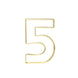 8" Tall | Gold Wedding Table Numbers | Freestanding 3D Decorative Metal Wire Numbers | 5#whtbkgd