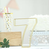 8" Tall | Gold Wedding Table Numbers | Freestanding 3D Decorative Metal Wire Numbers | 7