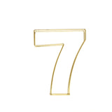 8" Tall | Gold Wedding Table Numbers | Freestanding 3D Decorative Metal Wire Numbers | 7#whtbkgd