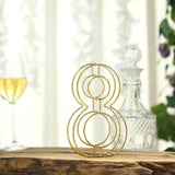 8" Tall | Gold Wedding Table Numbers | Freestanding 3D Decorative Metal Wire Numbers | 8