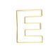 8" Tall | Gold Wedding Centerpiece | Freestanding 3D Decorative Wire Letter | E#whtbkgd