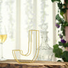 8" Tall | Gold Wedding Centerpiece | Freestanding 3D Decorative Wire Letter | J