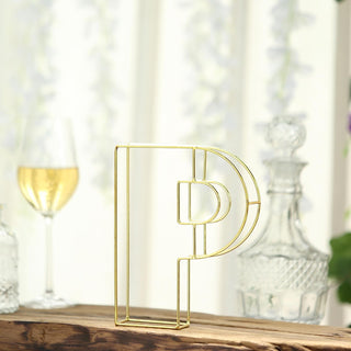 The Perfect Gift for Any Occasion - 8" Tall Gold Freestanding 3D Decorative Wire Letter