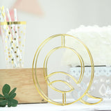 8" Tall | Gold Wedding Centerpiece | Freestanding 3D Decorative Wire Letter | Q