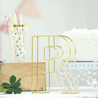 Add Elegance to Your Event with a Stunning Gold Freestanding 3D Decorative Wire Letter