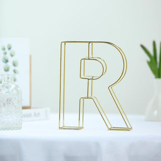 Enhance Your Event Decor with the Gold Freestanding 3D Decorative Wire Letter