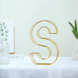 8" Tall | Gold Wedding Centerpiece | Freestanding 3D Decorative Wire Letter | S