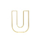 8" Tall | Gold Wedding Centerpiece | Freestanding 3D Decorative Wire Letter | U#whtbkgd