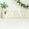 8" Tall - Gold Wedding Centerpiece - Freestanding 3D Decorative Wire Letter - X