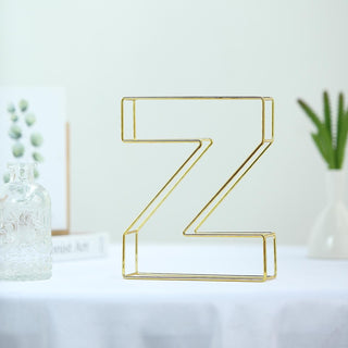 Elevate Your Event Décor with the 8" Tall Gold Freestanding 3D Decorative Wire Letter - Z