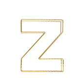 8" Tall | Gold Wedding Centerpiece | Freestanding 3D Decorative Wire Letter | Z#whtbkgd