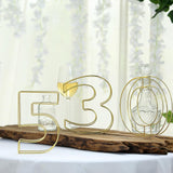 8" Tall | Gold Wedding Table Numbers | Freestanding 3D Decorative Metal Wire Numbers | 4