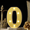 6" Gold 3D Marquee Numbers | Warm White 6 LED Light Up Numbers | 0#whtbkgd
