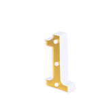 6" Gold 3D Marquee Numbers | Warm White 3 LED Light Up Numbers | 1