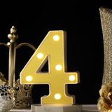 6" Gold 3D Marquee Numbers | Warm White 6 LED Light Up Numbers | 4#whtbkgd