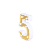 6" Gold 3D Marquee Numbers | Warm White 6 LED Light Up Numbers | 5