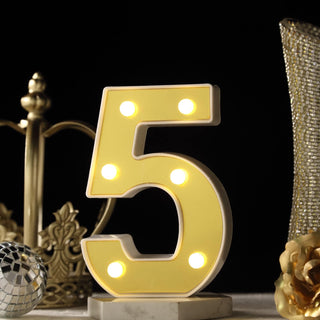 Add a Touch of Glamour with 6" Gold 3D Marquee Numbers