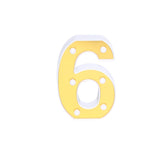 6" Gold 3D Marquee Numbers | Warm White 6 LED Light Up Numbers | 6