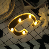 6 Gold 3D Marquee Letters | Warm White 5 LED Light Up Letters | C