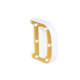 6 Gold 3D Marquee Letters | Warm White 6 LED Light Up Letters | D