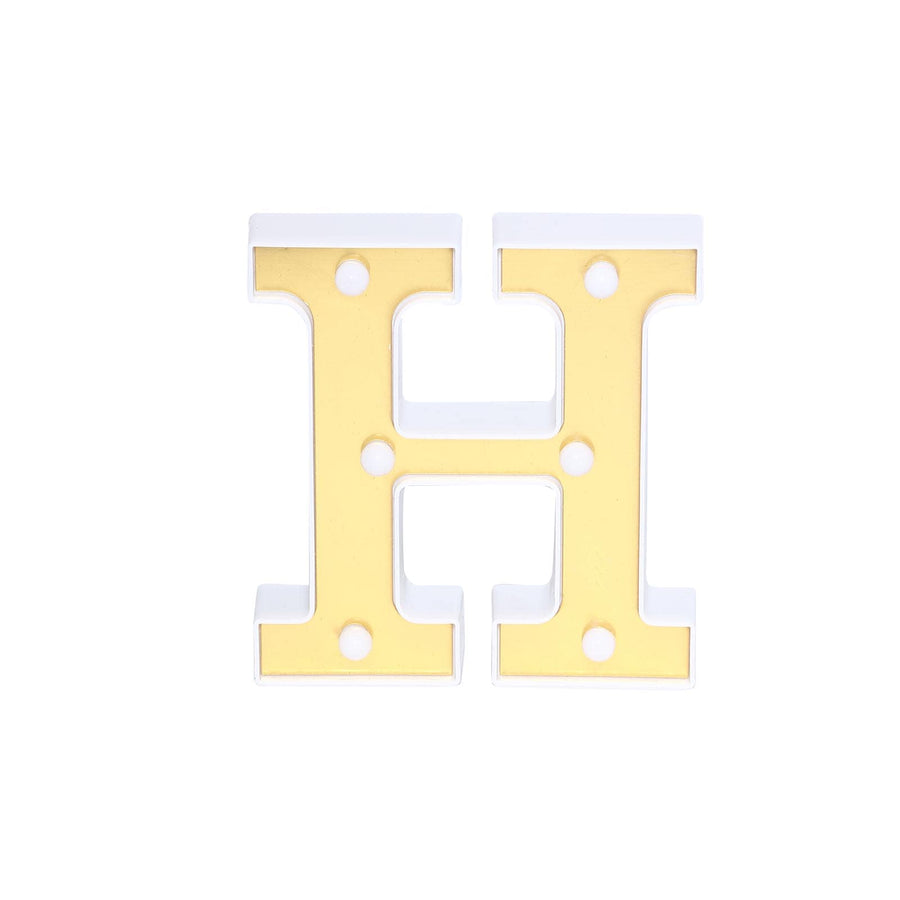 6 Gold 3D Marquee Letters | Warm White 6 LED Light Up Letters | H