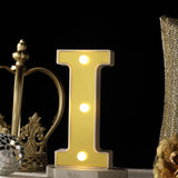 6 Gold 3D Marquee Letters | Warm White 3 LED Light Up Letters | I#whtbkgd