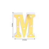 6 Gold 3D Marquee Letters | Warm White 7 LED Light Up Letters | M