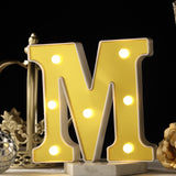 6 Gold 3D Marquee Letters | Warm White 7 LED Light Up Letters | M#whtbkgd