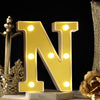 6" Gold 3D Marquee Letters | Warm White 7 LED Light Up Letters | N#whtbkgd