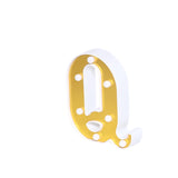 6 Gold 3D Marquee Letters | Warm White 7 LED Light Up Letters | Q