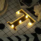 6" Gold 3D Marquee Letters | Warm White 5 LED Light Up Letters | T