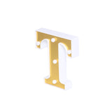 6" Gold 3D Marquee Letters | Warm White 5 LED Light Up Letters | T
