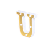 6" Gold 3D Marquee Letters | Warm White 5 LED Light Up Letters | U