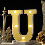 6" Gold 3D Marquee Letters | Warm White 5 LED Light Up Letters | U#whtbkgd