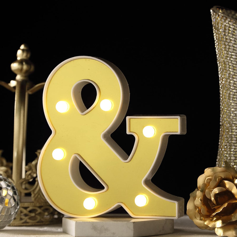 6" Gold 3D Marquee Symbol | Warm White 6 LED Light Up Symbol | &#whtbkgd